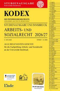 Produktbild: KODEX Studienausgabe Arbeits- und Sozialrecht Innsbruck 2026/27