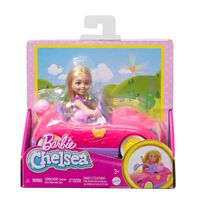 Produktbild: Barbie Chelsea Fahrzeugset mit blonder kleiner Puppe, Spielzeugauto und Teddybär