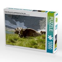 Produktbild: CALVENDO Puzzle Tiroler Braunvieh wiederk&auml;uend auf der Alm | 1000 Teile Lege-Gr&ouml;&szlig;e 64x48cm Foto-Puzzle f&uuml;r gl&uuml;ckliche Stunden