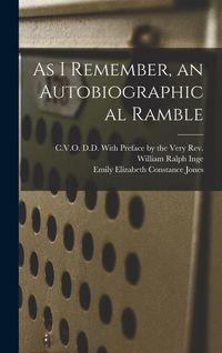 Produktbild: As I Remember, an Autobiographical Ramble