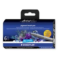 Produktbild STAEDTLER Schreib- und Zeichbedarf pigment brush Fasermaler Pinselspitze, Blues&Violets, 6er Set