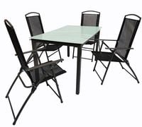 Produktbild: 5-tlg Sitzgruppe Gartenm&ouml;bel Tisch St&uuml;hle Set 140M