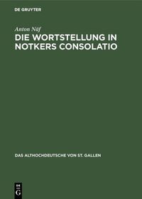 Produktbild: Die Wortstellung in Notkers Consolatio