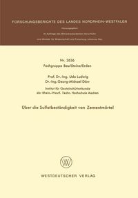 Produktbild: &Uuml;ber die Sulfatbest&auml;ndigkeit von Zementm&ouml;rtel