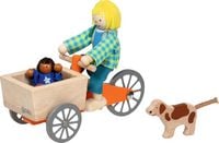 Produktbild: Lastenfahrrad mit 2 Biegepuppen und Hund