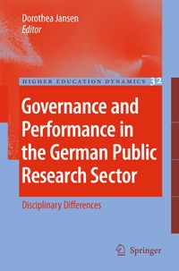 Produktbild: Governance and Performance in the German Public Research Sector
