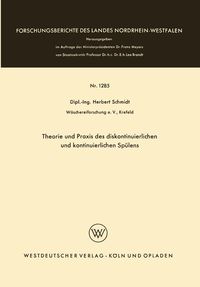 Produktbild: Theorie und Praxis des diskontinuierlichen und kontinuierlichen Sp&uuml;lens