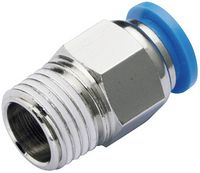 Produktbild: TRU COMPONENTS Gerade-Verbinder PC10-02 Rohr-&Oslash;: 10mm Gewinde-Ma&szlig;: R1/4 1St.