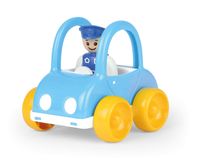 LENA® 01574 - My First Racers Polizei, Spielzeugauto mit beweglicher Spielfigur als Polizist, Polizeiauto zum Schieben und Rollen, Spielfahrzeug