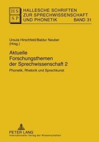 Produktbild: Aktuelle Forschungsthemen der Sprechwissenschaft 2