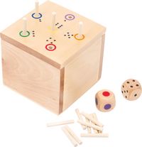 Produktbild: small foot 6558 - W&uuml;rfelspiel 6 raus in der Box, Holz, Steckspiel,