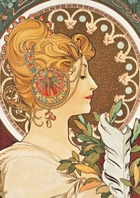 Produktbild: Carnet Lign&eacute; Lign&eacute; Affiche Mucha, La Plume