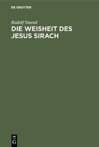 Produktbild: Die Weisheit des Jesus Sirach