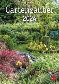 Gartenzauber Kalender 2024. Wandkalender mit 12 prachtvollen Fotos schöner Gärten. Farbenprächtiger Bildkalender für die Wand. Foto-Terminkalender von |Heye