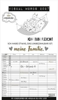 Produktbild: Visual Words Familienplaner 2027