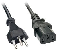 Produktbild: LINDY Strom Anschlusskabel [1x Schweiz-Stecker - 1x Kaltger&auml;te-Buchse C13] 2.00 m Schwarz