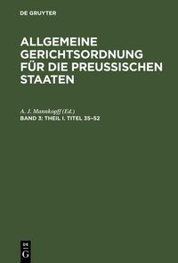 Produktbild: Theil I. Titel 35-52