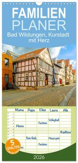 Produktbild: Familienplaner 2026 - Bad Wildungen, Kurstadt mit Herz mit 5 Spalten (Wandkalender, 21 x 45 cm) CALVENDO