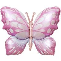 Produktbild: Folienballon Princess Butterfly, Pink/Orange, 1 Stk, 77 x 57