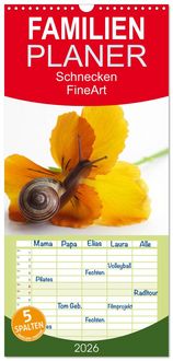 Produktbild: Familienplaner 2026 - Schnecken FineArt mit 5 Spalten (Wandkalender, 21 x 45 cm) CALVENDO