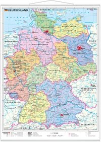 Produktbild: Deutschland politisch. Wandkarte mit Metallleiste