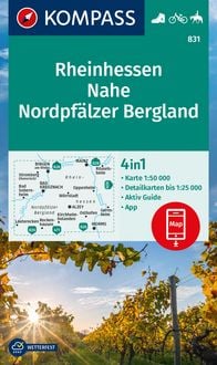 Produktbild: KOMPASS Wanderkarte 831 Rheinhessen, Nahe, Nordpf&auml;lzer Bergland 1:50.000