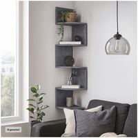Produktbild: HTI-Living Eckregal H&auml;ngeregal Beton mit 5 Ablagen modernes Wandregal platzsparend