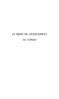 Produktbild: Droit du licenciement au congo