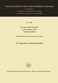 Produktbild: Zur Frage des synthetischen Mullits