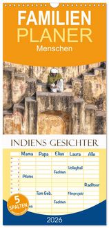 Produktbild: Familienplaner 2026 - Indiens Gesichter mit 5 Spalten (Wandkalender, 21 x 45 cm) CALVENDO