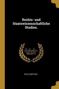 Produktbild: Rechts- und Staatswissenschaftliche Studien.