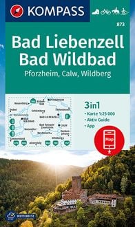 Produktbild: KOMPASS Wanderkarte 873 Bad Liebenzell, Bad Wildbad 1:25.000