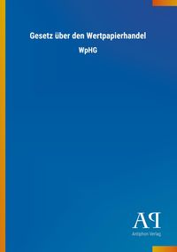 Produktbild: Gesetz &uuml;ber den Wertpapierhandel