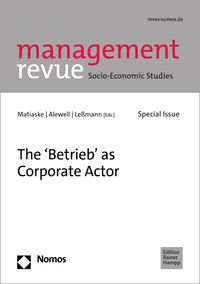 Produktbild: The 'Betrieb' as Corporate Actor