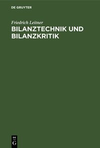 Produktbild: Bilanztechnik und Bilanzkritik