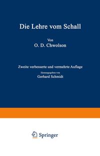 Produktbild: Die Lehre vom Schall