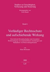 Produktbild: Vorl&auml;ufiger Rechtsschutz und aufschiebende Wirkung