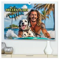 Produktbild: Bellen in den Wellen - Badespa&szlig; mit Hund (hochwertiger Premium Wandkalender 2026 DIN A2 quer), Kunstdruck in Hochglanz