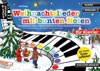 Produktbild: Weihnachtslieder mit bunten Noten f&uuml;r Klavier