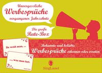 Produktbild: Unvergessliche Werbespr&uuml;che vergangener Jahrzehnte. Das Spiel rund um bekannte Werbespr&uuml;che aus fr&uuml;heren Jahrzehnten f&uuml;r Senioren. Auch mit Demenz. Spiele-Box mit 100 Karten.