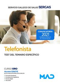 Produktbild: Telefonista del Servicio Gallego de Salud, test del temario espec&iacute;fico