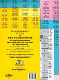 Produktbild: D&uuml;rckheimRegister&reg; BiBu-BILANZBUCHHALTUNG f&uuml;r SteuerRichtlinien mit Stichworten