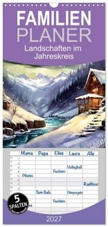Produktbild: Familienplaner 2027 - Landschaften im Jahreskreis mit 5 Spalten (Wandkalender, 21 x 45 cm) CALVENDO