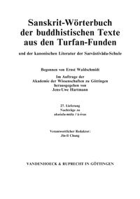 Produktbild: Sanskrit-W&ouml;rterbuch der buddhistischen Texte aus den Turfan-Funden. Lieferung 27