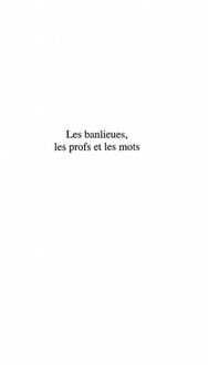 Produktbild: Banlieues les profs et les mots