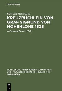 Produktbild: Kreuzb&uuml;chlein von Graf Sigmund von Hohenlohe 1525
