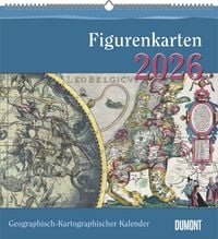 Produktbild: Geographisch-Kartographischer Kalender 2026 – Figurenkarten – Wand-Kalender mit historischen Landkarten – 45 x 48 cm