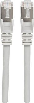 Produktbild: Intellinet 741040 RJ45 Patchkabel CAT 6a S/FTP 10.00 m Grau Folienschirm, Geflechtschirm, Geschirmt, Halogenfrei 1 St.