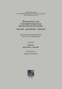 Produktbild: W&ouml;rterbuch zum Gottesdienstmen&auml;um f&uuml;r den Monat Dezember slavisch - griechisch - deutsch