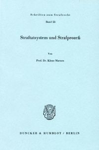 Produktbild: Straftatsystem und Strafproze&szlig;.